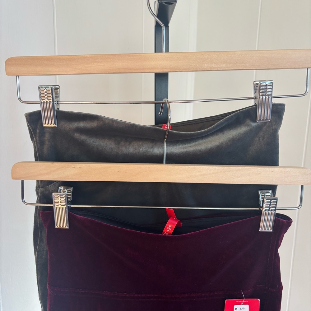 Spanx Women’s S Velvet High Waist Shaping Leggings Lot 2 Burgundy (NWT) & Green